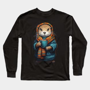 Otter in Winter Long Sleeve T-Shirt